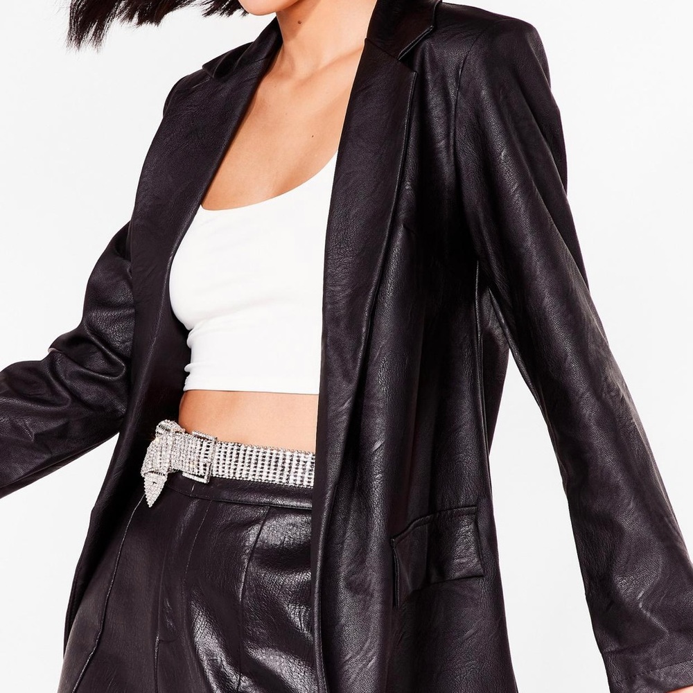 NWOT Nasty Gal Oversized Faux Leather Blazer